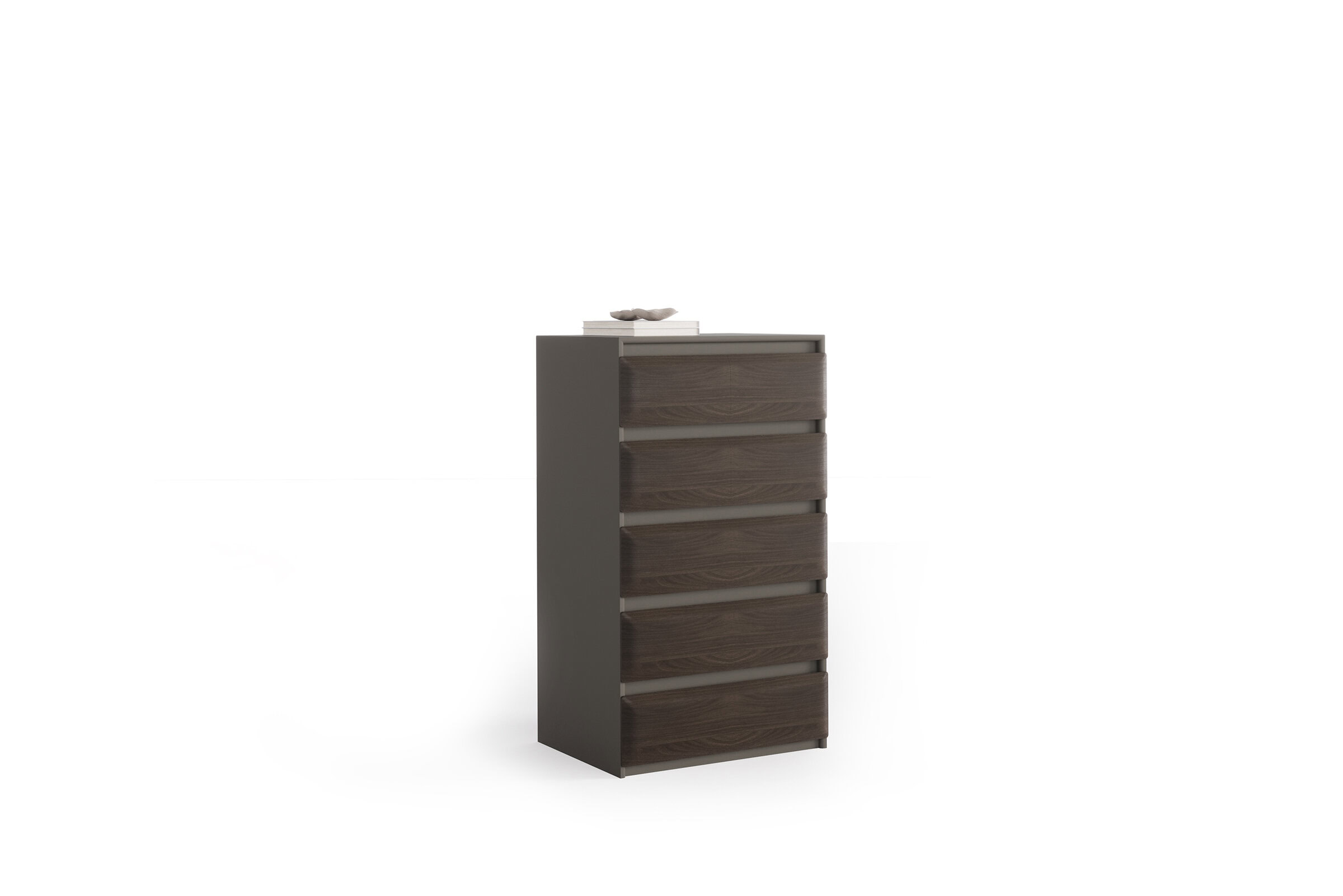 Elegant wooden chest of drawers with five spacious drawers, ideal for bedroom storage and organization, showcasing high-quality craftsmanship and contemporary design.
