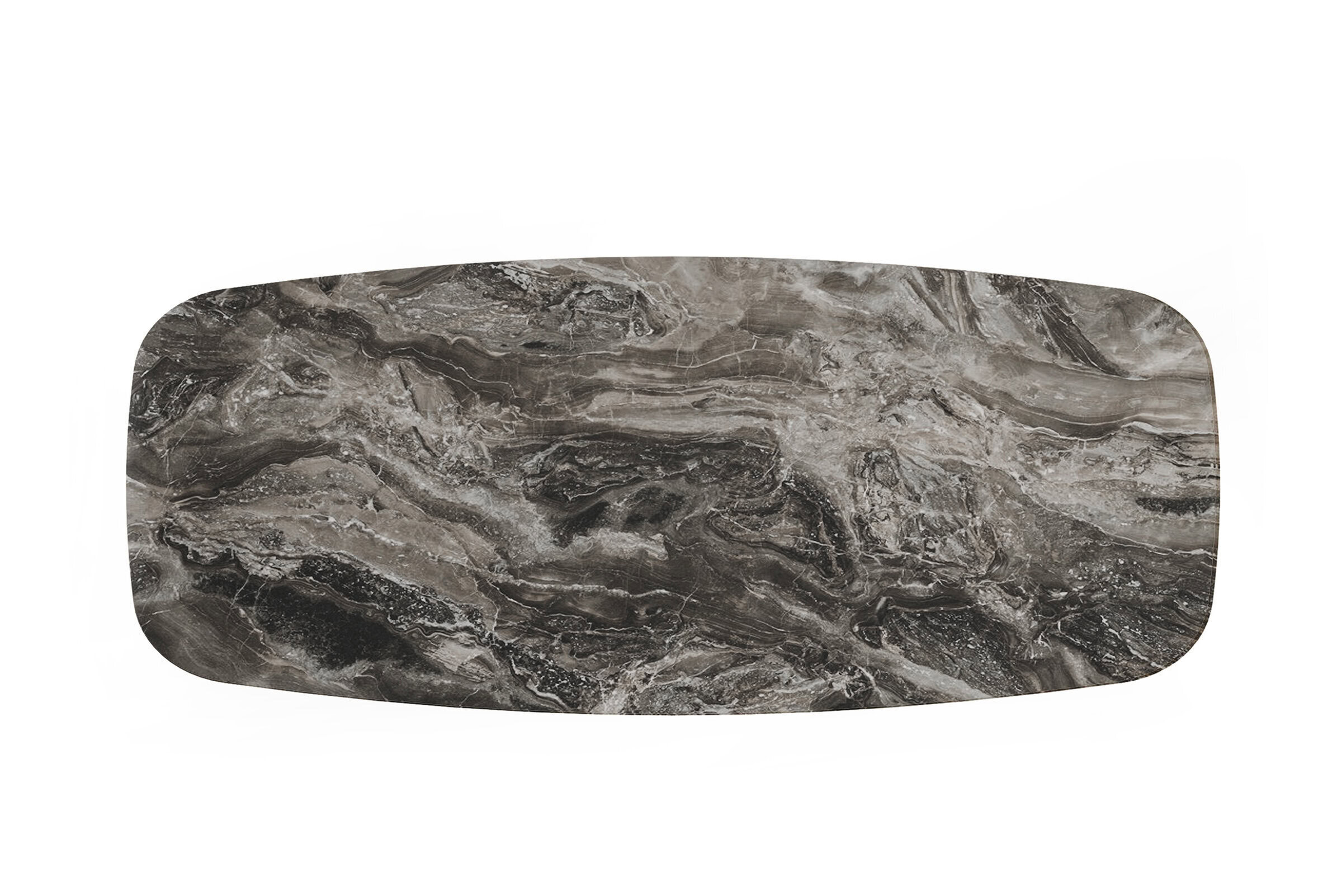 Luxurious marble dining table with natural brown and gray veining, perfect for modern and elegant home decor. Crafted for style and durability from Saloni Furniture's premium collection.