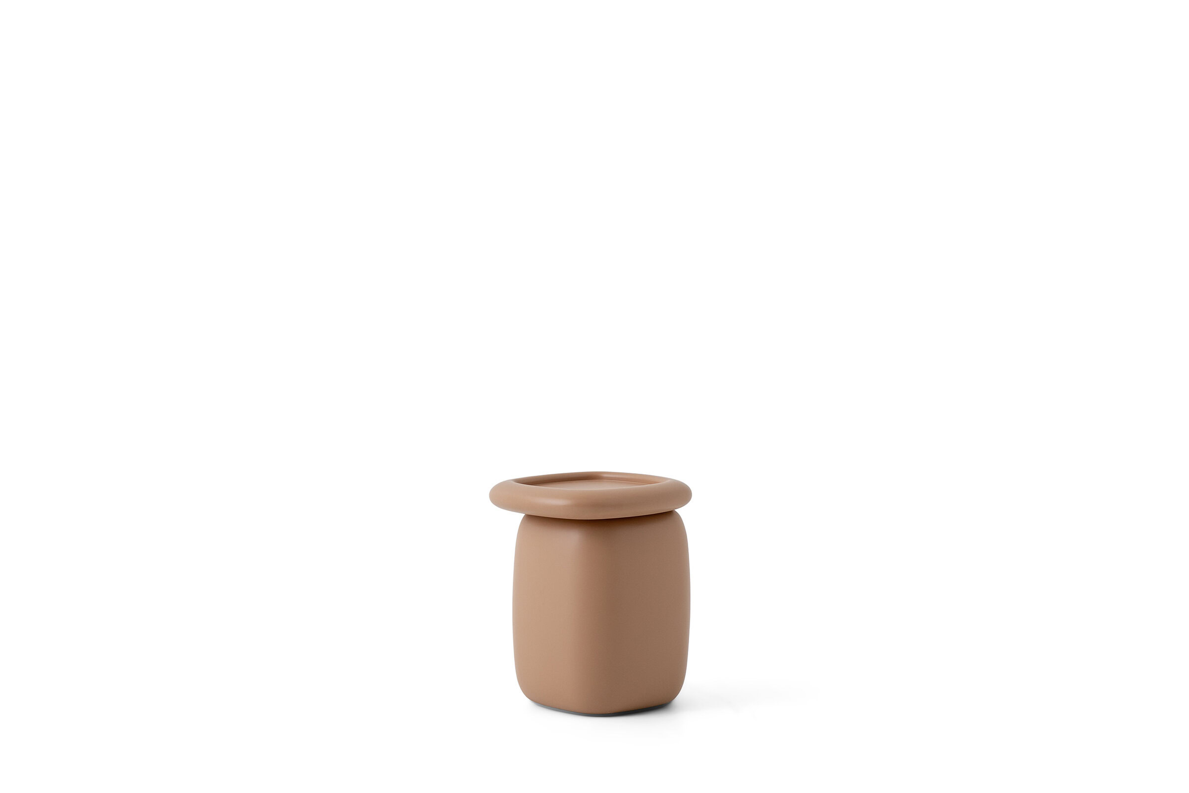 Elegant beige ceramic vase with a smooth finish, perfect for contemporary home decor and floral arrangements.