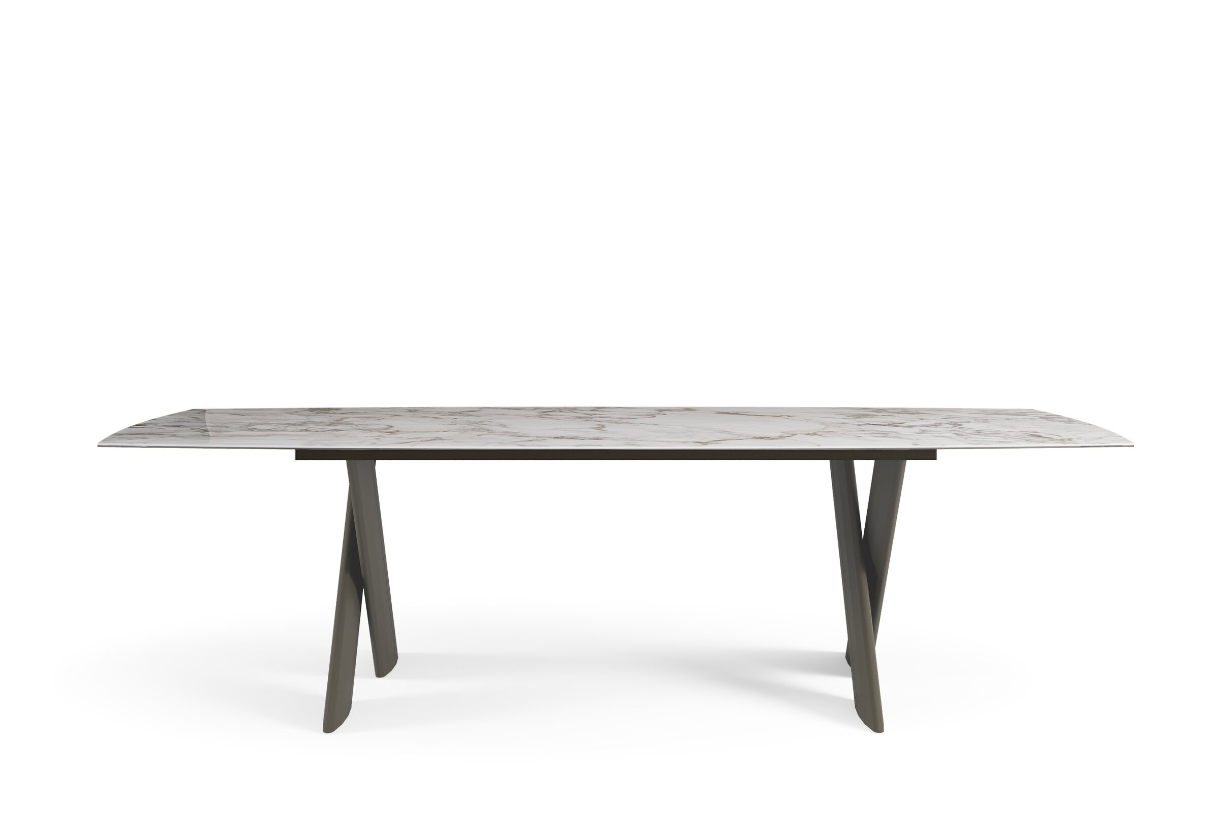 Elegant marble-top dining table with modern wooden legs, perfect for stylish and functional home or office spaces. Crafted for durability and aesthetic appeal in contemporary interior design.