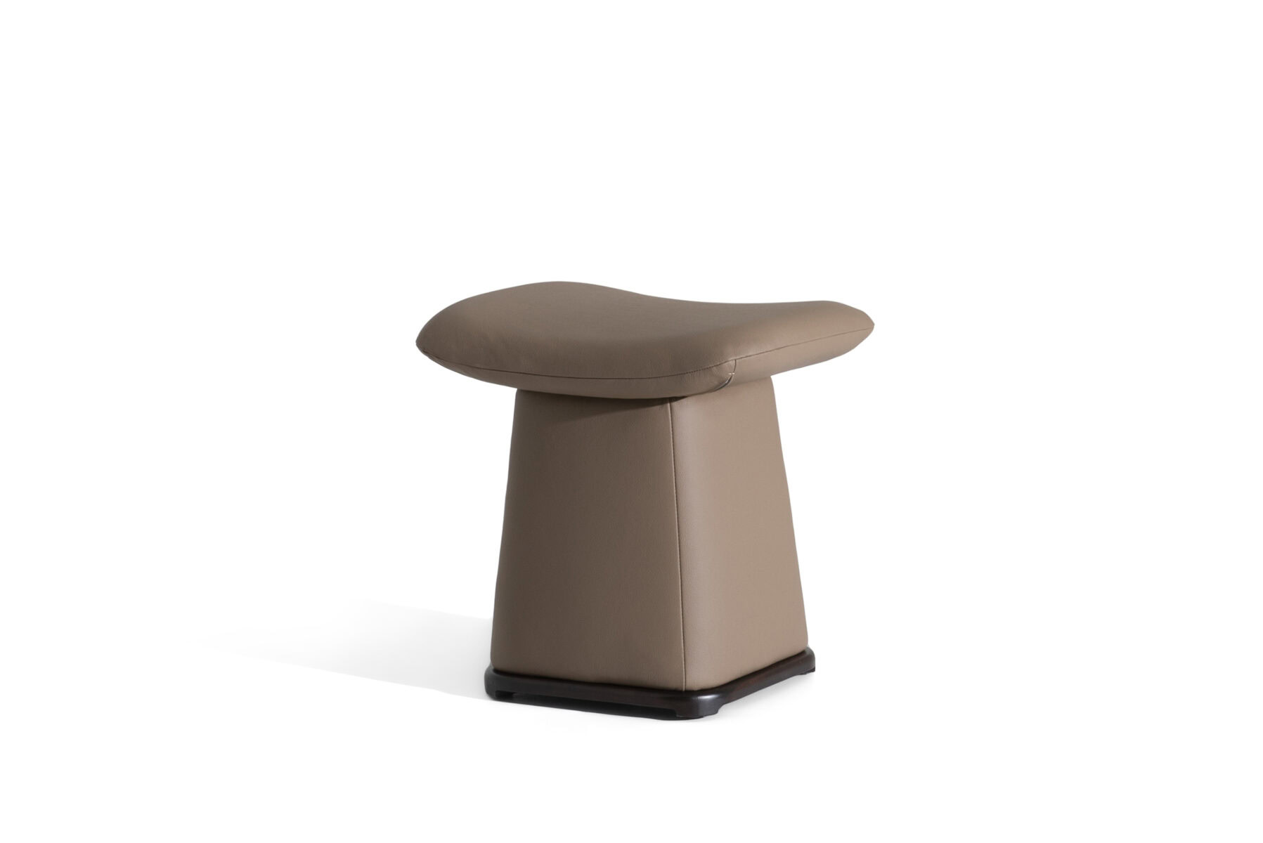 Elegant beige modern ottoman with cushioned top and sturdy base, ideal for contemporary living rooms and bedroom decor.