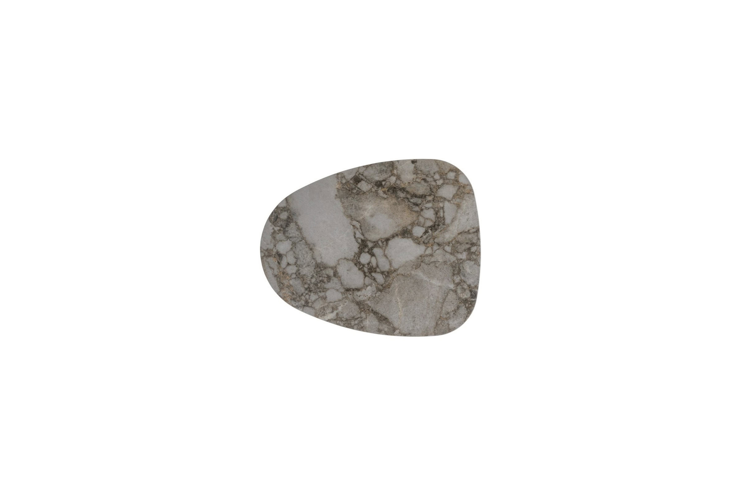 Accesoriu decorativ din marmură lustruită, cu venă naturală gri, bej și alb, ideal pentru accente de design interior. Potrivit pentru mese, blaturi sau aranjamente decorative.