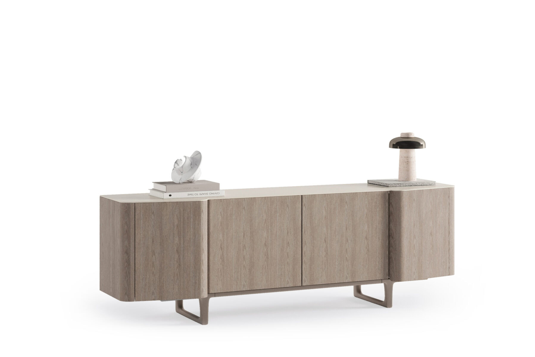 Contemporary wooden sideboard with minimalist design, perfect for modern living rooms and dining areas, offering ample storage and stylish appeal.