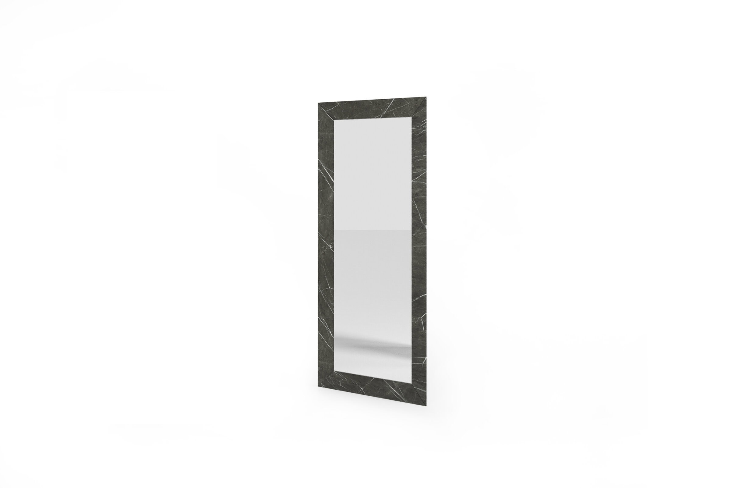 Elegant full-length mirror with a luxurious black marble frame, perfect for modern interiors. Adds sophistication and style to your bedroom, hallway, or dressing area. Crafted for durability and aesthetic appeal.