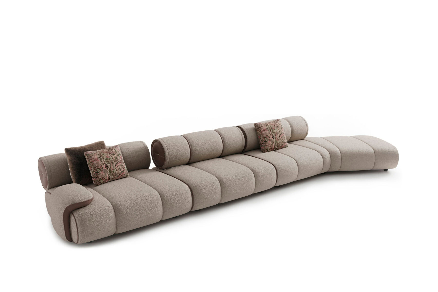 Modern Saloni Orion sofa with plush cushions and neutral tones, perfect for contemporary living rooms. Crafted for comfort and style, ideal for elegant home decor.