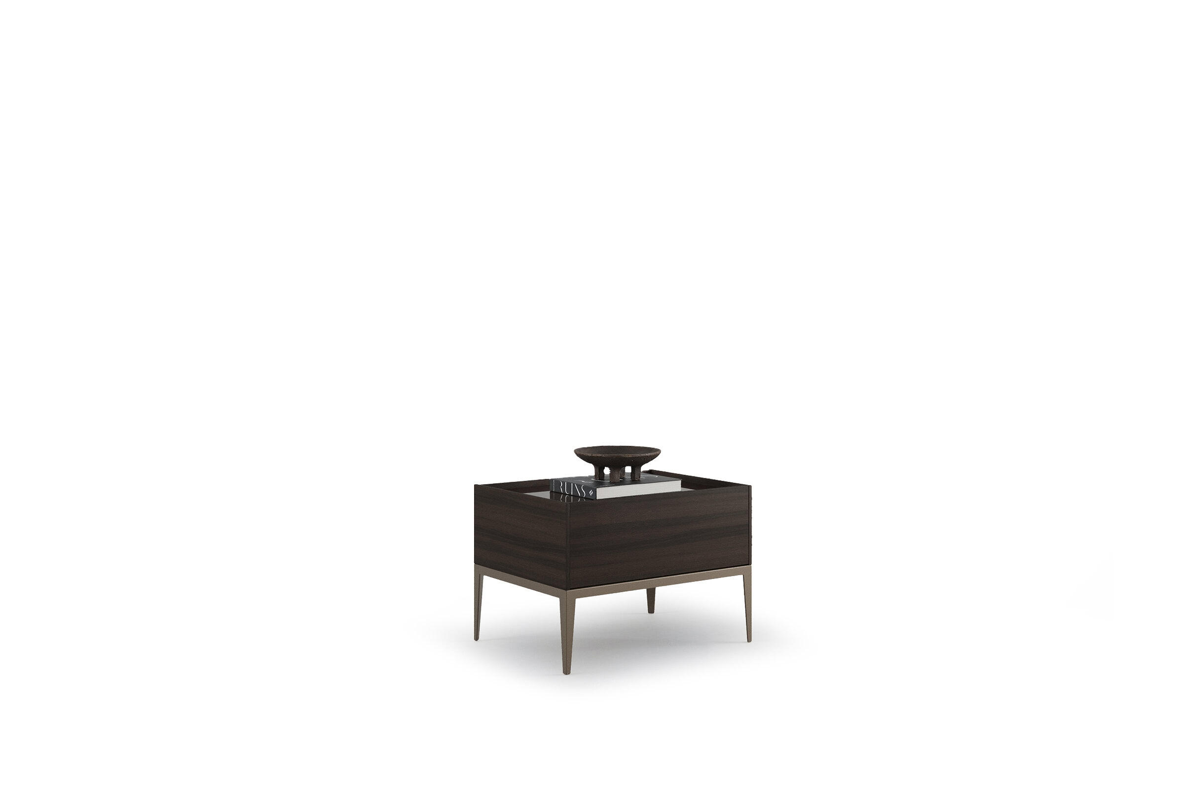Elegant walnut coffee table featuring a distinctive design, perfect for contemporary living rooms. Crafted with high-quality wood and stylish metal legs for durability and aesthetic appeal.