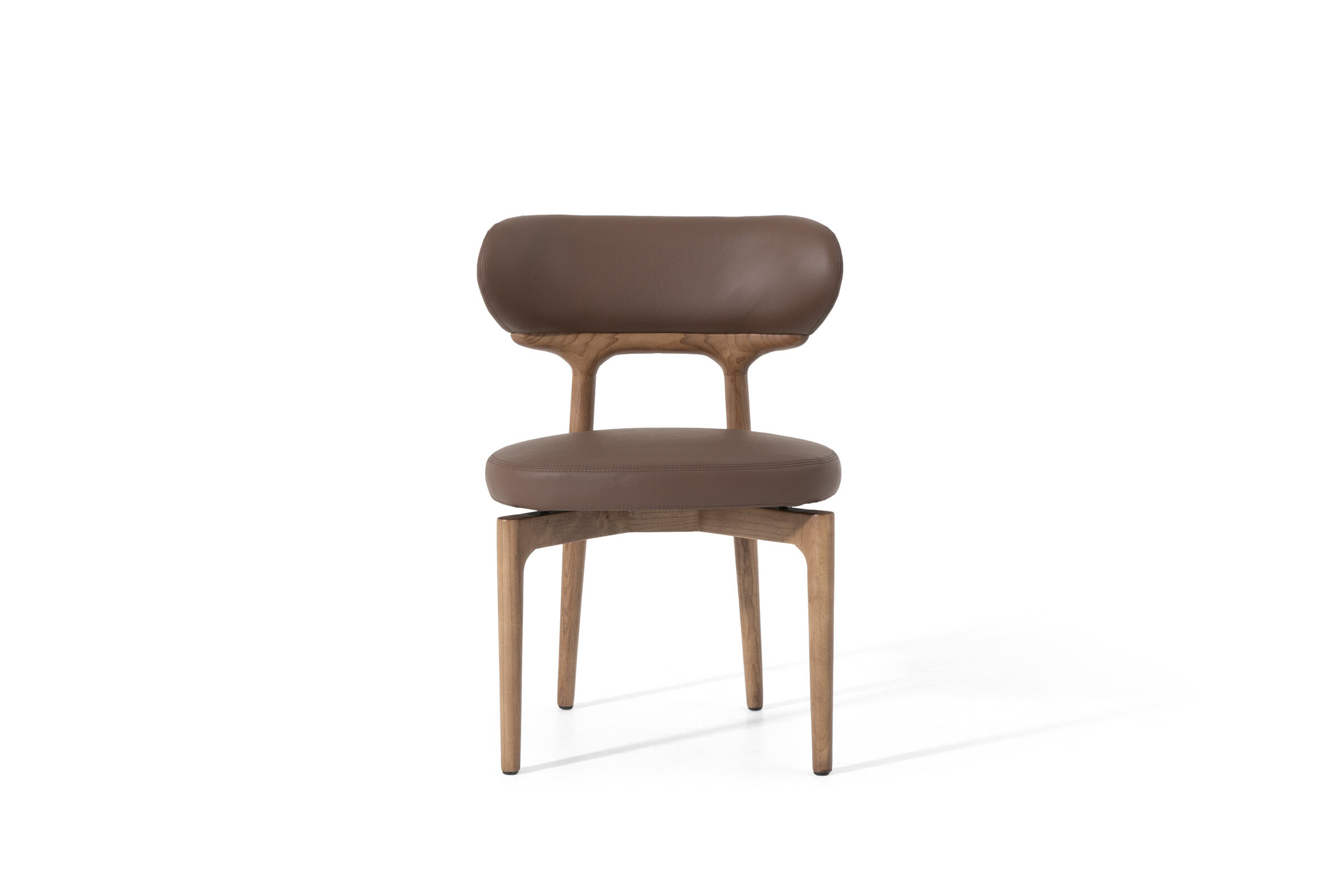 Comfortable modern wooden chair with leather cushioning, ideal for stylish living rooms and office spaces, crafted with high-quality materials and elegant design.