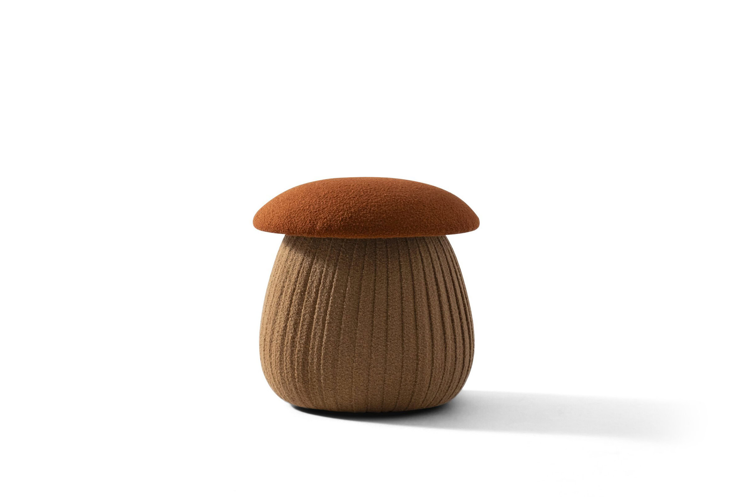 Contemporary wooden stool with textured finish and padded fabric top, ideal for modern interior decor and stylish furniture accents.